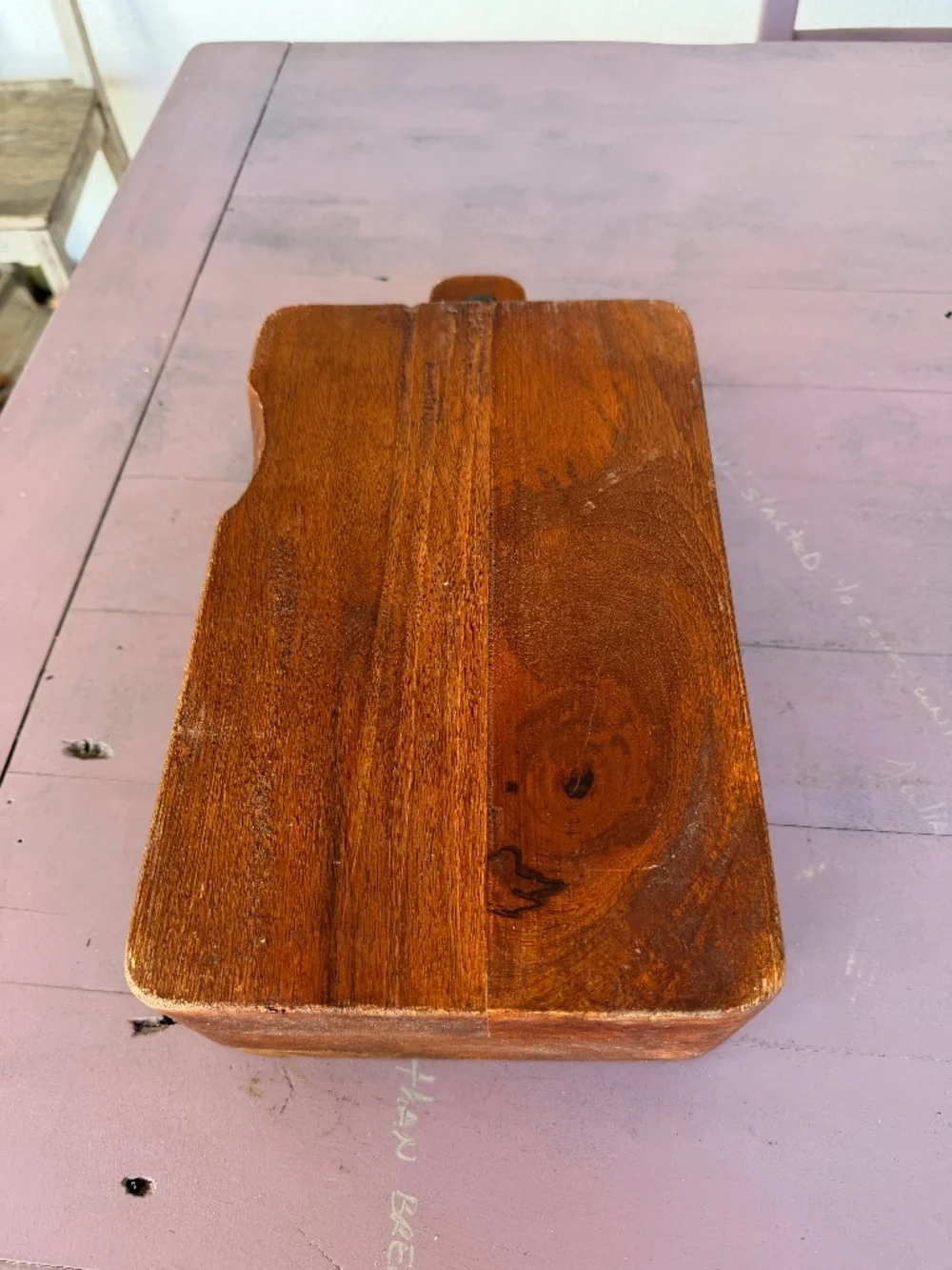 Williams Sonoma Rustic Heavy Wood Spice Box With Lid/Cutting Board